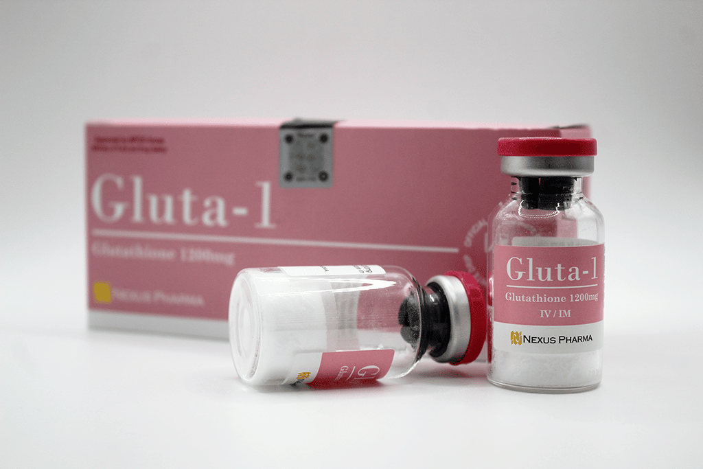 Gluta-1 Glutathione 1200mg ampoules and box